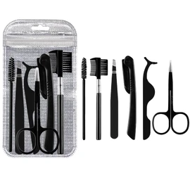 SHULLIN 6 Pcs Eyebrow Set Eyebrow Scissors Eyebrow Scissors Eyebrow Scissors Eyebrow Kit Eyebrow Tweezers Eyebrow Makeup Tool Eyebrow Scissors Comb Tweezer Razor Eyebrow Brush Eyebrow Clip for Travel