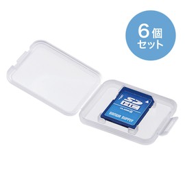 Sanwa Supply FC-MMC10SDN Memory Card Clear Case (For SD Card, Set of 6)