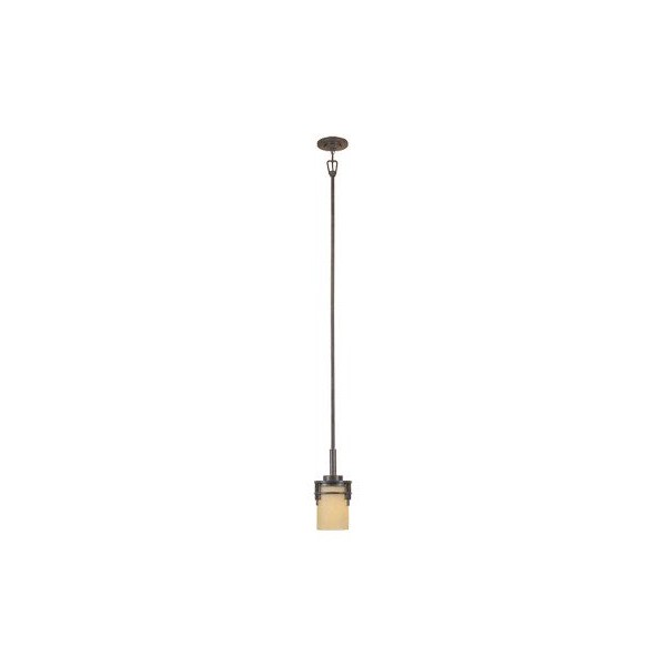 Warm Mahogany Asian Single Light Down Lighting Mini Pendant from