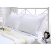 Ruffles Pillow Cases Shams Covers White Queen Size 2 Pack