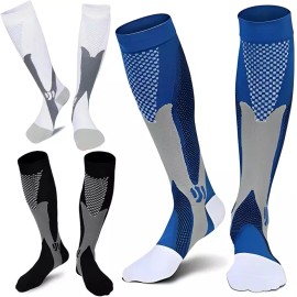 ZFiSt 3 페어 스포츠 컴프레션 양말 남성 여성용 부종 여행용 스타킹 간호사 [3X-Large] ZFiSt 3 Pair Sports Compression Socks for Men and Women, Edema Travel Stockings for Nurses [3X-Large]