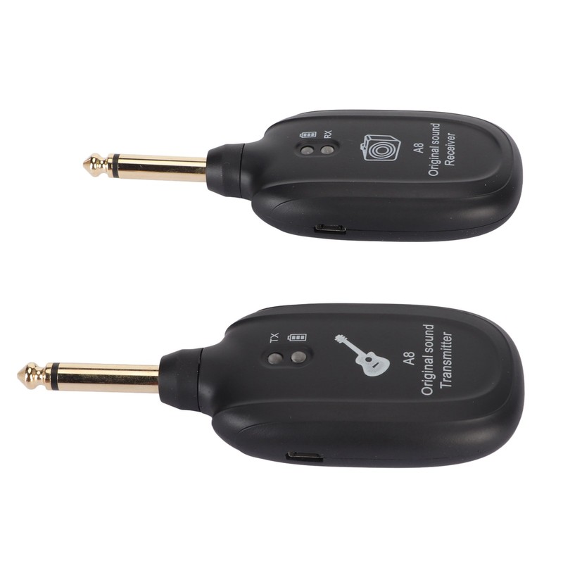 Guitar Wireless System Rechargeable UHF 730MHz 4 Channels Guitar Transmitter