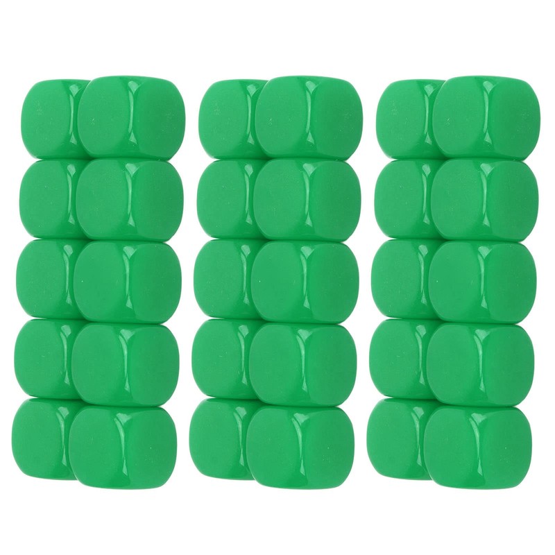 RiToEasysports 30pcs 16mm Plastic Rounded 6 Sided Blank Dice Set