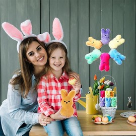 olybell 6 inches Easter Bunny Plush Toys Decorations Cute Animal Bunny Stuffed Doll Easter Basket Stuffers Gift for Kids (12Pcs)