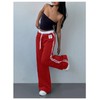 WDIRARA Women's Wide Leg Baggy Sweatpants Side Striped Number Graphic