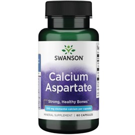 Swanson Calcium Aspartate - Herbal Supplement Promoting Bone, Heart, & Muscle Health - Natural Formula Promoting Total Body Wellness - (60 Capsules-200mg Each)
