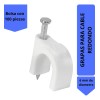 Bolsa Con 100 Grapas Para Cable Curva Blanca 6mm