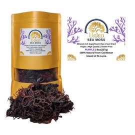 Wildcrafted Sea Moss | Gold - Purple - Green - Mixed | 100% Natural Irish Moss from St.Lucia | Mineral-Rich Superfood | 8oz Sun-Dried Moss | NO Preservatives NO Chemicals