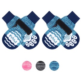BEAUTYZOO Dog Socks Non-Slip Adjustable Paw Protection for Dogs with Velcro Fastening for Indoor and Outdoor Dog Shoes Paw Protection Summer Pet Paws Protection Traction Control