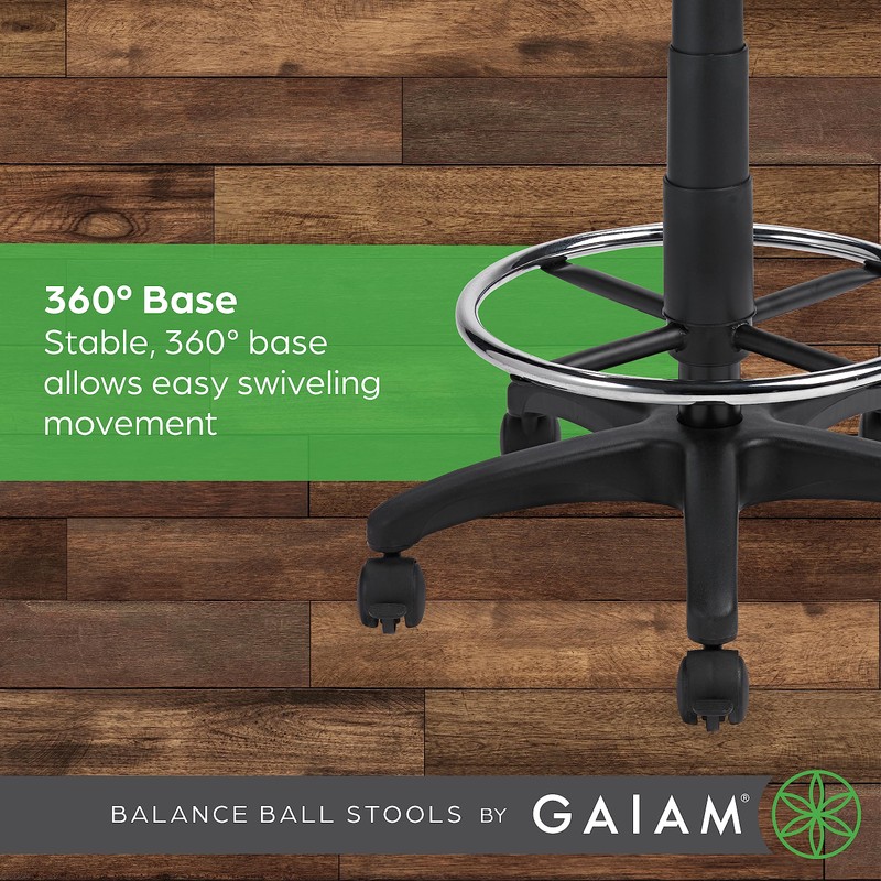 Gaiam Balance Ball Chair Stool, Half-Dome Stability Ball Adjustable Swivel
