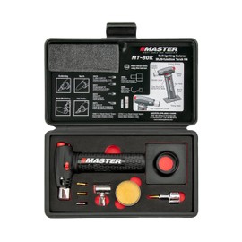 Master Appliance MT-80K Butane Micro Torch Kit [Butane Torch, Flameless Heat Tool, Soldering Iron & Hot Knife] Hand Held, Refillable with Butane Fuel, Adjustable Flame, Case with Attachments