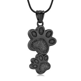 QGJNSGC Urn Necklace for Ashes Dog Pet Ash Necklace Paw Memorial Ash Souvenir Cremation Jewellery Gift for Female Dogs and Cat Lovers