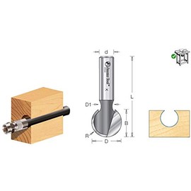 Amana Tool - 45964 Carbide Tipped Ball End 3/8 Radius x 11/16 Dia x 1/2 Shank