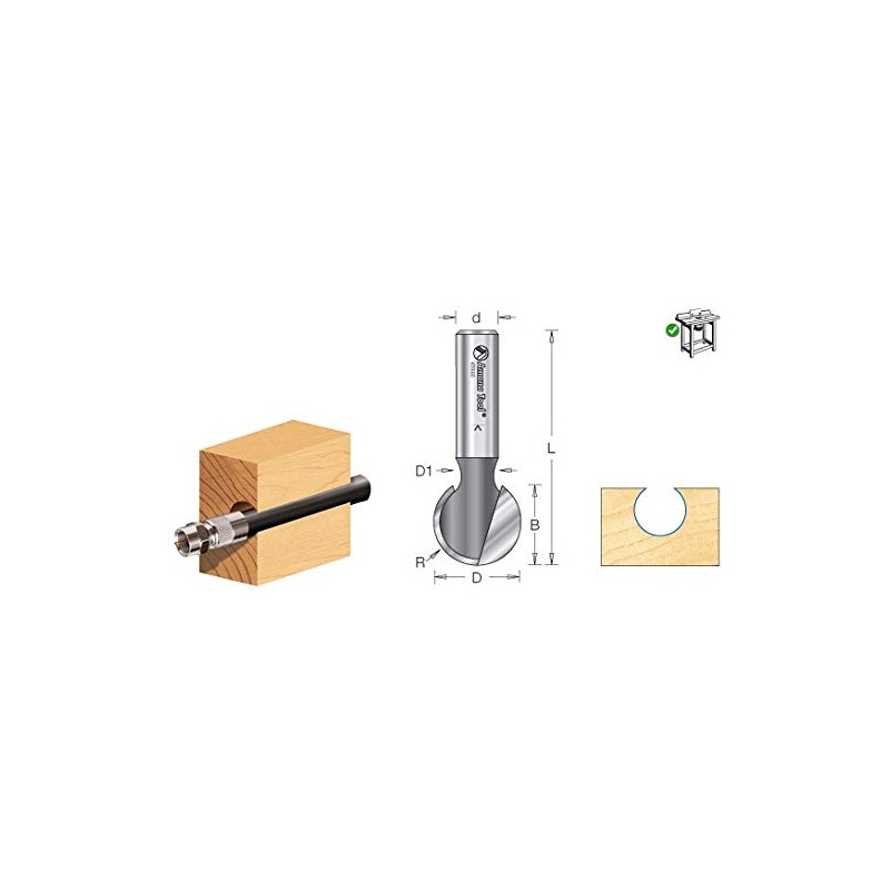 Amana Tool - 45964 Carbide Tipped Ball End 3/8 Radius