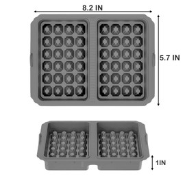 lianhuashan Waffle Silicone Mold Reusable Non-Stick Waffle Maker for Oven Baking,DIY Heart,Circle,Square Waffles,Suitable for Various Styles of Air Fryers (2, Grey)