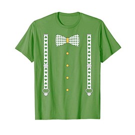 Shamrock Bow Tie & Suspenders St Patrick's Day Costume T-Shirt