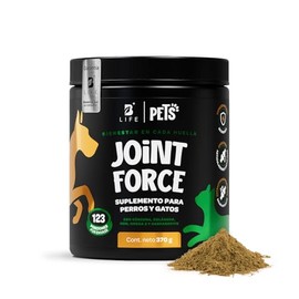 B Life Pets Joint Force para Perros y Gatos | 370g Sabor Res | con MSM, Colágeno Hidrolizado y Omega 3 (EPA y DHA).