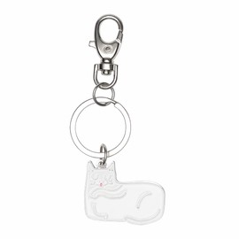 AYOMI Key Chain, Key Ring, Cat Charm, Key Chain, Miscellaneous Goods, Accessories, Cute, For Cat Lovers, Makes a Great Gift, white, Free size
