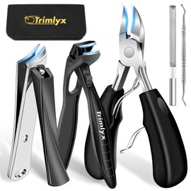Toenail Clippers for Thick Toenails, Trimlyx Ingrown Toe Nail Clippers for Thick Nails for Seniors, Heavy Duty Nail Clippers for Men, Angled Head Large Toenail Clippers for Seniors 5Pcs