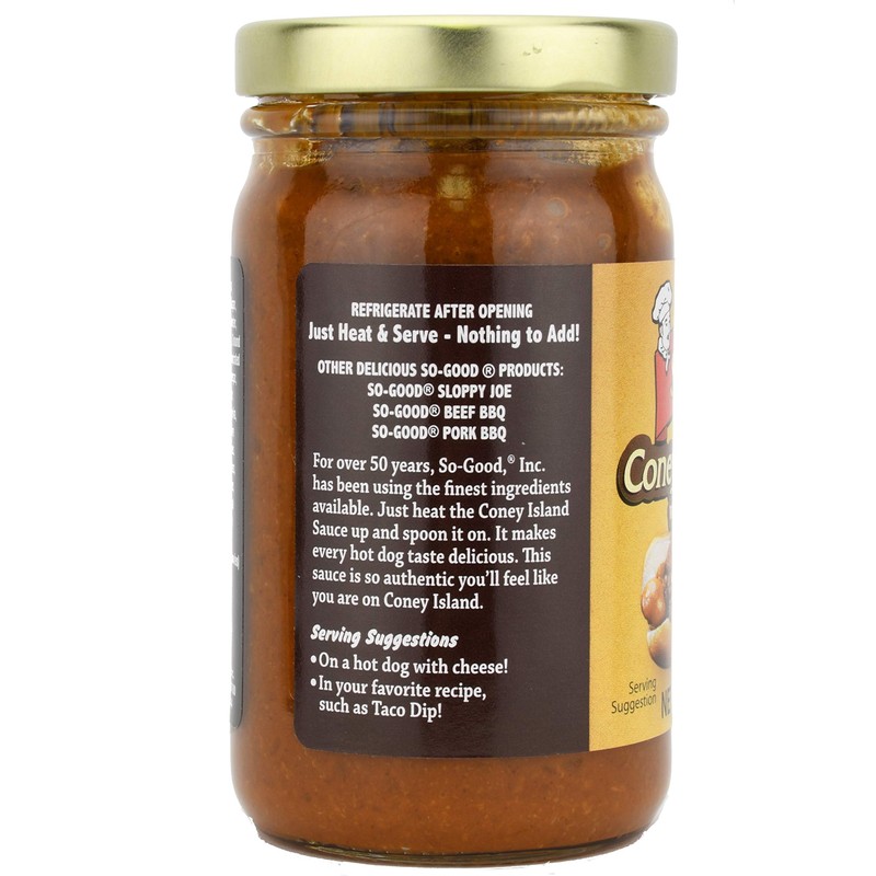 So-Good Coney Island Sauce with Ground Beef 8 oz Jar