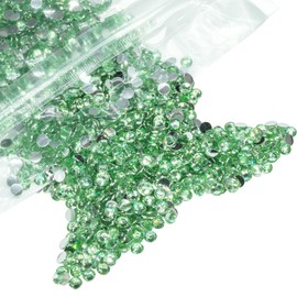 qiipii 3000PCS 5mm Crystal Light Green Resin Rhinestones for Crafts Fresh Green Flatback Rhinestones Bulk SS20 Non-Hotfix Stones Diamonds Crystals Gems for Face Eyes Mugs Tumblers Bottles DIY Crafts