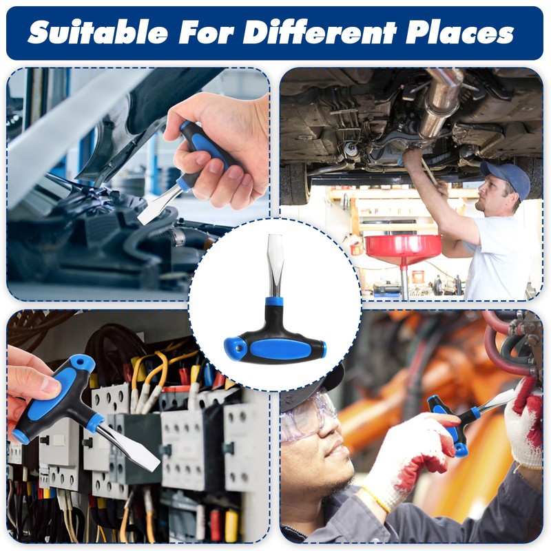 Large Flat Head Screwdriver 10 mm T Handle Flathead Screw