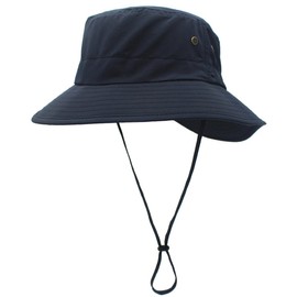 Connectile Unisex Men's Wide Brim Safari Hat, UPF 50+, Outdoor Climbing, Sun Hat, UV Protection, Farming Work Hat, blue (navy blue)