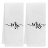 Voatok Mr. & Mrs.Minimalist White Bath Towel, Couples Gifts Set