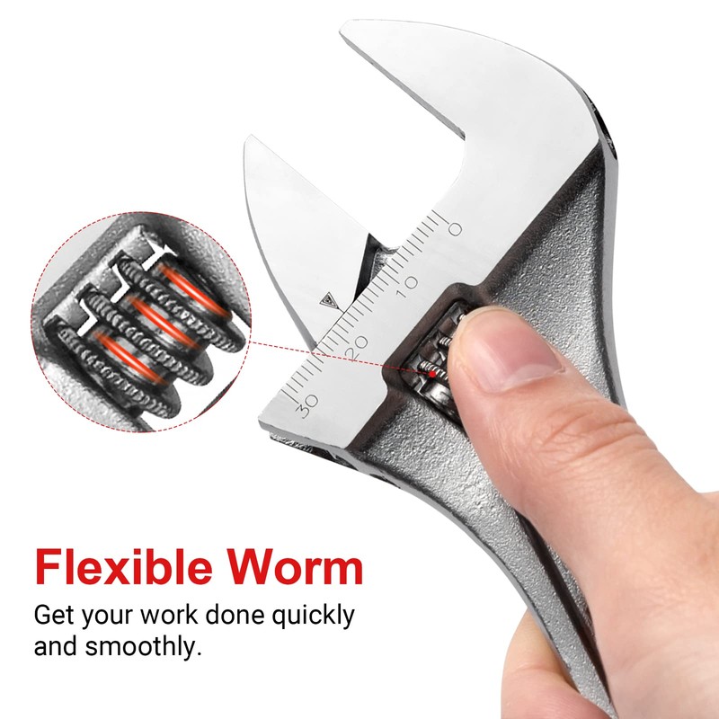 Jetech 200mm (8 Inch) Adjustable Spanner with Soft Grip Handle