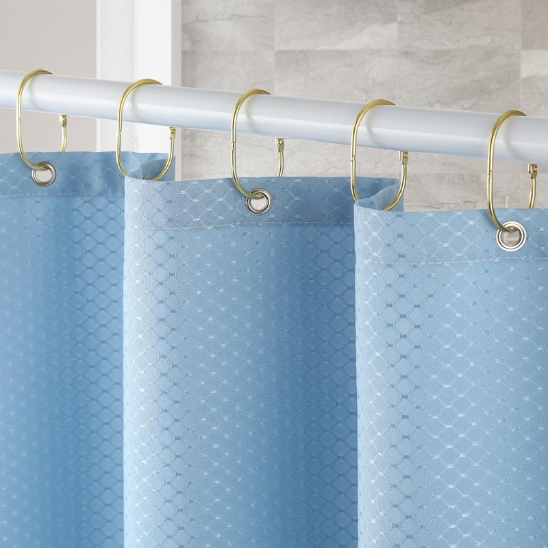 Goowin 24 Pcs Shower Curtain Rings, Oval Snap Shower Rings