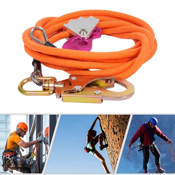 N/A Tree Climbing Lanyard Rope Kit Flip Line Steel Wire
