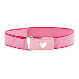Ladeheid P15G Girls' Elastic Belt 1-6 Years 34-65 cm, Pink/Dark Pink/Heart