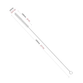 GFDesign Drinking Straw Cleaning Brushes Set 17" Extra Long 1/2" Extra Wide Pipe Tube Cleaner Nylon Bristles Stainless Steel Handle - 17" x 1/2" (12 mm) - Set of 4