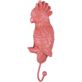 PT Present Time Coat Hook Cockatoo Polyresin 18 x 5 cm Coral