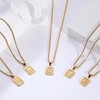 MOWOM Initial Letter Pendant Necklace for Men Women Square Pendant