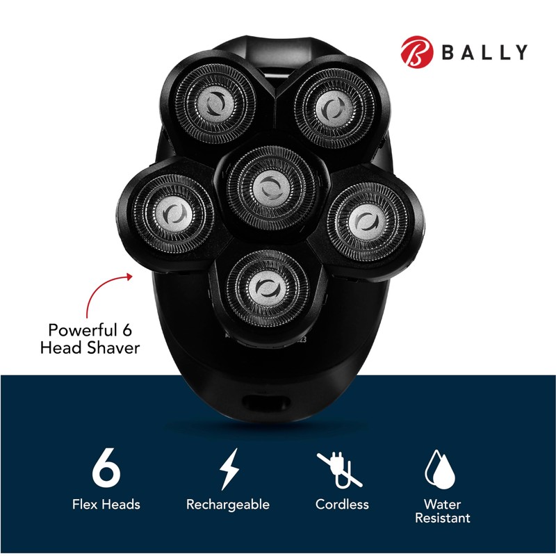 Bally 6 Head Floating Shaver, Total Grooming with 6-in-1 Multi-Functional