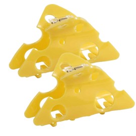 2-Piece Set Cheese Shaped Acetate Hair Claw Clip - Cute Triangle Food Shape Shark Clip for Women - Yellow Hollow Hair Accessory - Fun Cheese Design, Perfect for Parties & Fashionable Looks