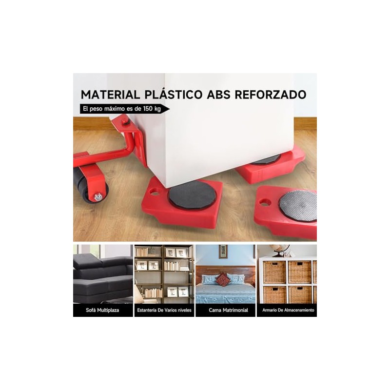 Muebles Pesados Herramienta para Mover, Juego de 6 Herramienta de