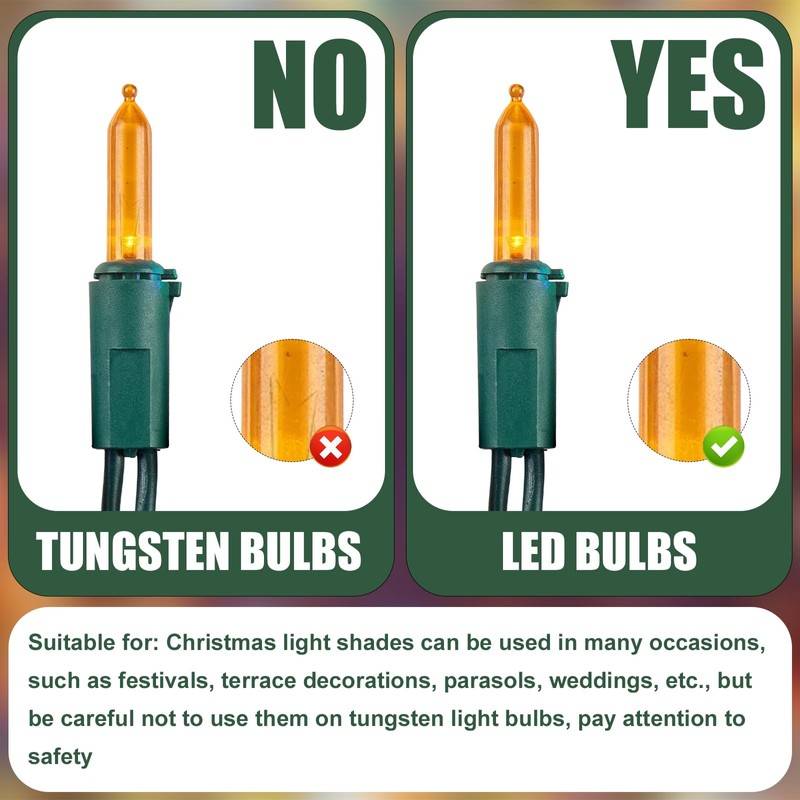 PEUTIER 200pcs No Glow Caps for String Lights, 5 x