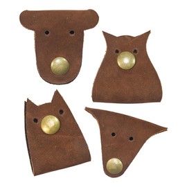 Hide & Drink Furry Friends 4-Pack Cord Keeper (Cord Clam) Handmade Swayze Suede