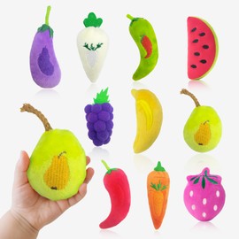 NXLPJH Sensory Toys for Kids,10PCS Baby Toys 6-12 Months 1-3 Year Old Babies, Colorful Fruit Vegetable Stuffed Plush Montessori Toy, Toddlers Learning Toys for Boys Girls Christmas Birthday Gifts