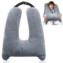 MAGIC ELEPHANT Travel Pillow for Car Sleeping, Car Pillow for Kids Travel and Adults, Neck Pillow and Road Trip Essentials for Kids, Light Grey