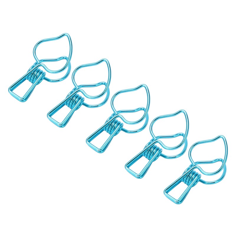 100pcs Binder Clips Cute Cartoon Peach Shape Metal Hollow Tail