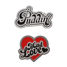 Harley Quinn - Puddin & Mad Love - Set of 2 Lapel Pins, Enamel