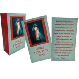 Westmon Works Divine Mercy Holy Cards Bulk Set Student Classroom Congregation Church Bundle Jesus I Trust in You Prayer, Pack of 25