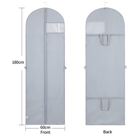 Niviy Dress Bags Covers Long, Garment Bags Cover Storage Bag with Zips Clothes Covers Dustproof Waterproof Moth Moisture 60x180cm