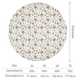 Retro Boho Strawberries Round Tablecloth Vintage Bohemia Fruit Floral Plant Art Table Cloth Cover for Farmhouse Home Kitchen Dining Party Patio Indoor Outdoor, Round 36x36in