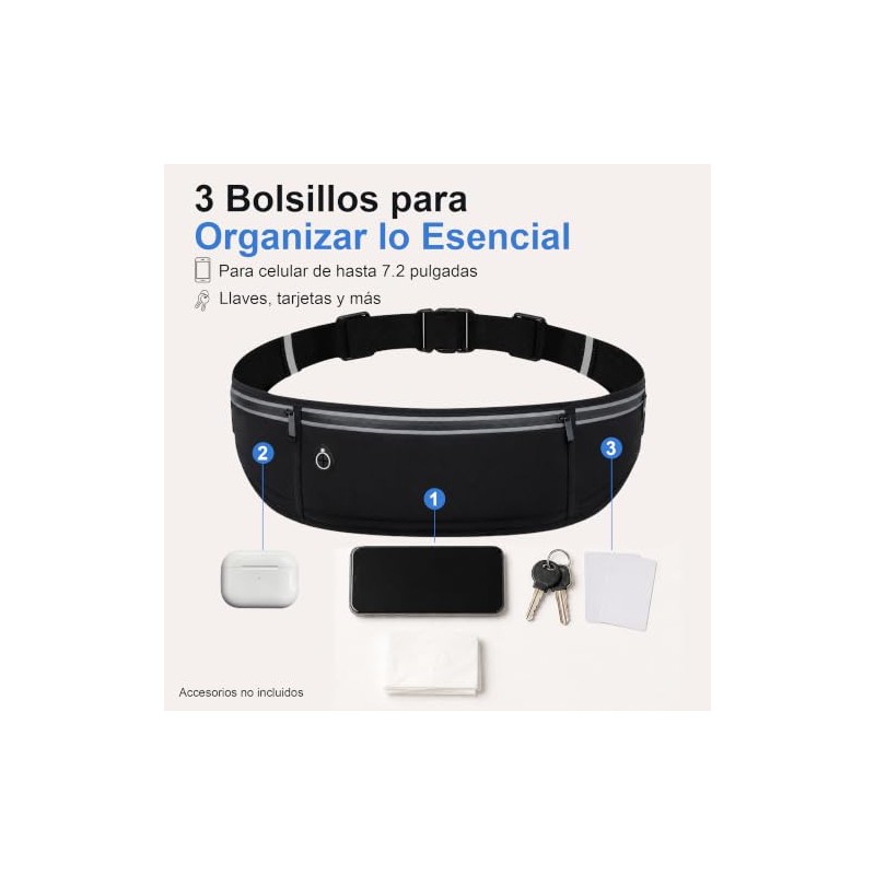 Cangurera Deportiva para Correr, Riñonera Porta Celular para Hombre y