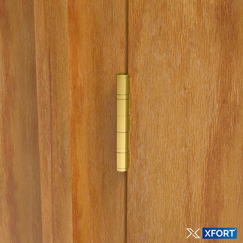 XFORT 4 Inch (100mm) Polished Brass Ball Bearing Hinges, Steel