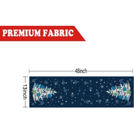 Coastal Christmas Decorations Table Runner Christmas Tree Snow Starfish Shell Ocean Beach Themed Winter Xmas Kitchen Dining Home Decor 13x48 Inch